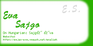 eva sajgo business card